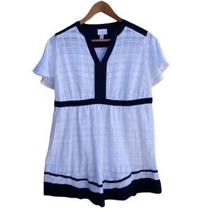 Isabel Maternity Top  100% Cotton Boho Peasant Eyelet‎ Lace Color Blocked Sz M